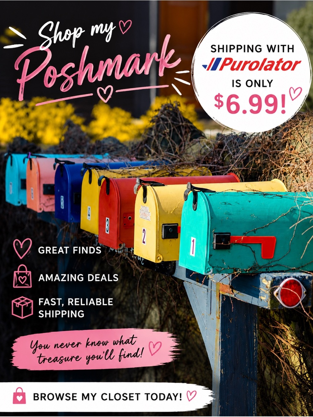 Poshmark Shipping Special $6.99 with Purolator